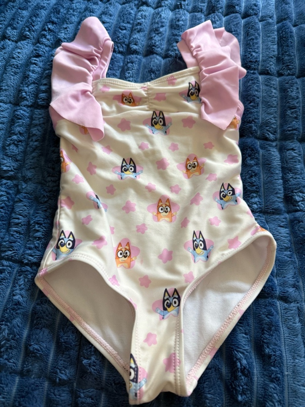 Disney Pink and Cream Bluey Kids One Piece Swimsuit
